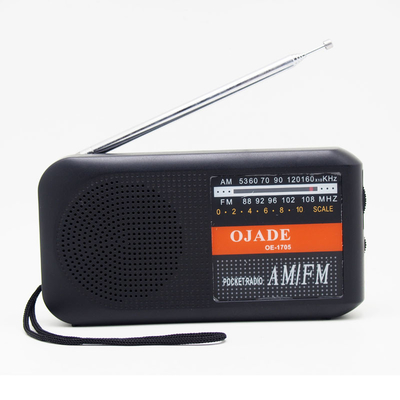OEM Logo Portable AM FM Radio 2 Band Battery Operated With Retractable Antenna