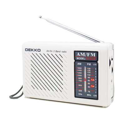 White AM FM 2 band desktop radios built-in DSP chip outdoor radio player