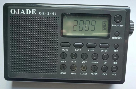 LCD Display FM MW SW Radio 230g Rechargeable Clock Radio Dry Batteries